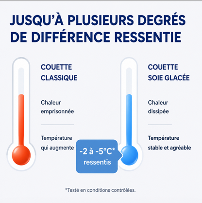 Couverture légère & rafraîchissante en soie givrée